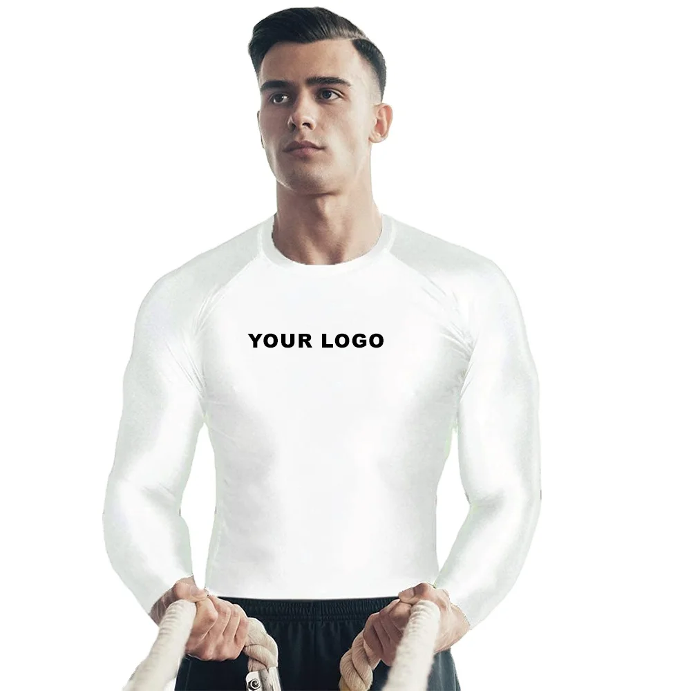 Custom Logo High Quality Wholesale Plain Jiu Jitsu Fitness Swim Shirts Printed Long Sleeve MMA For Men Bjj Rashguard Rash Guard
