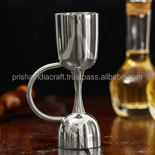 Premium Peg Measurer jigger shot 30 and 60 ml Cocktail Jigger Shot Glass Drink Measuring Bar Tool Double Side Jigger with Handle