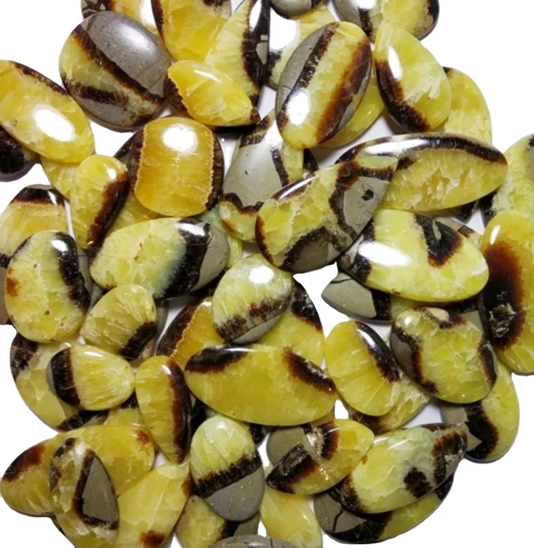 High Quality Handmade High Grade Septarian Loose Gemstone Yellow Quartz Wholesale Price for Jewelry Making
