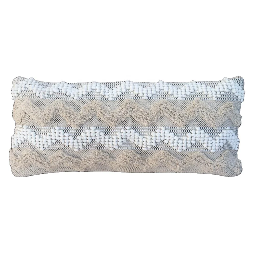 Woven Chevron Lumbar Cushion Cover Decorative Pillow Cover Bohemian Moroccan Pillow