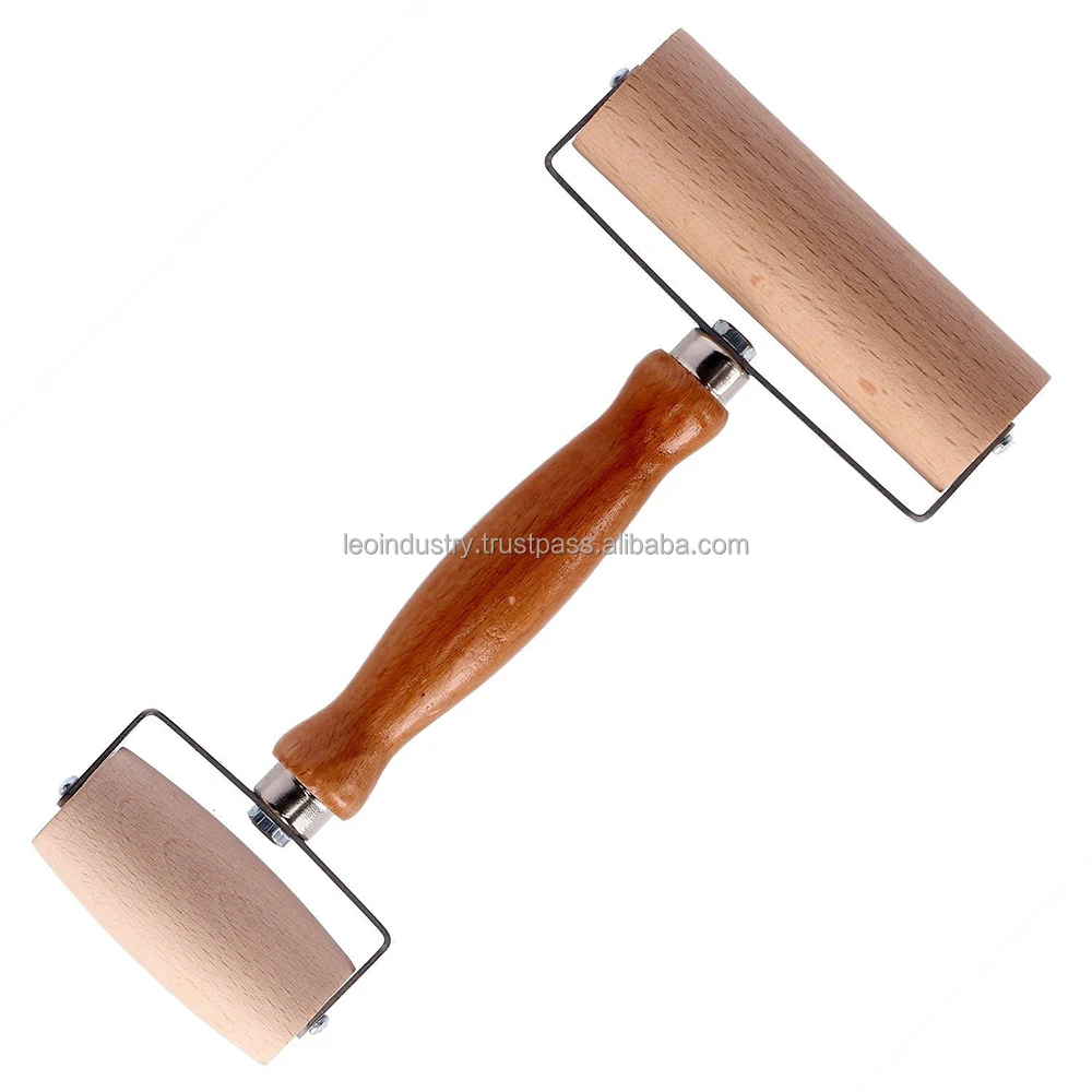 Ravioli cutter wooden rolling pin. Length cm 55