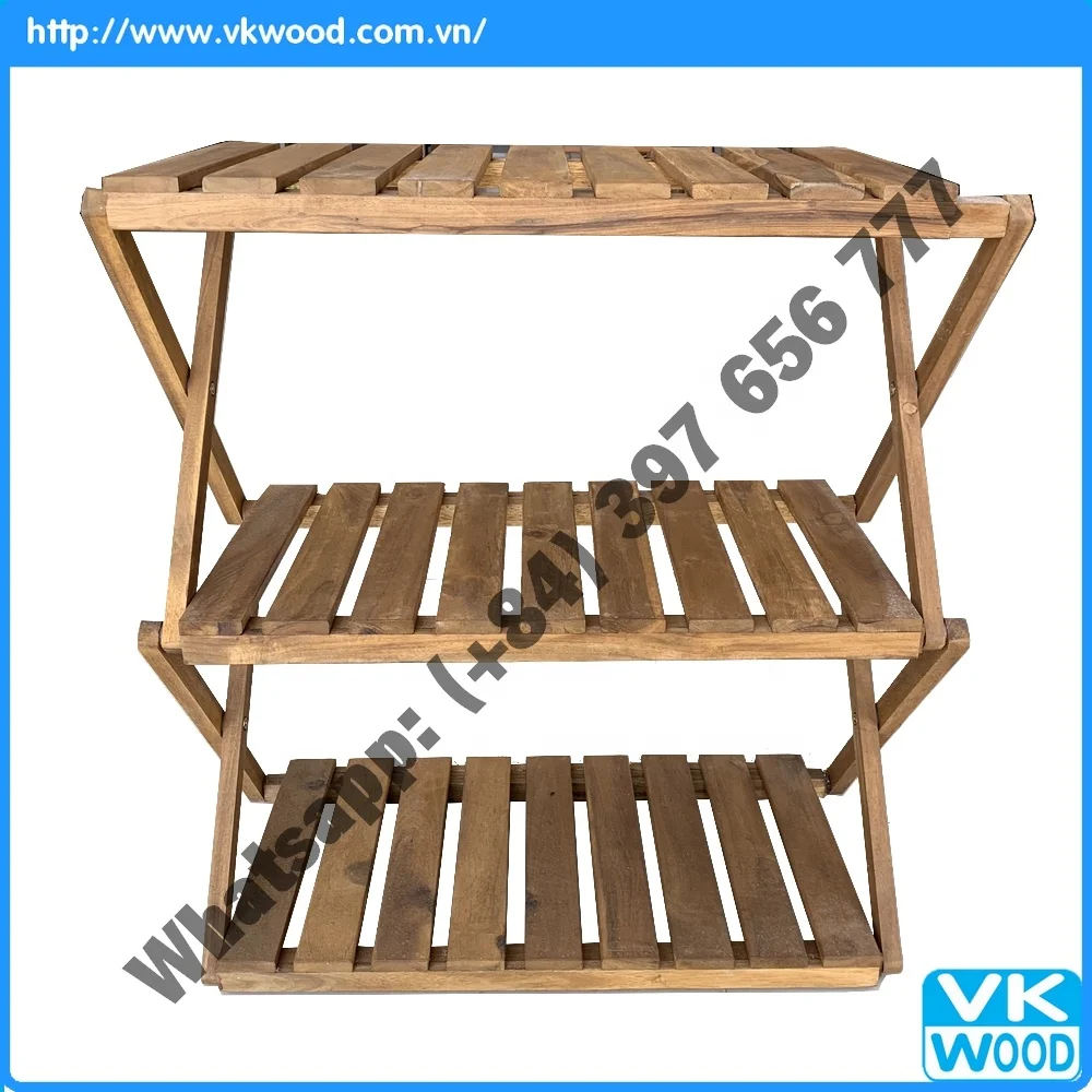 FOLDABLE ACACIA SHOE RACK - 2TIERS, 3 TIERS, 4 TIERS OR CUSTOMIZED SIZE - FSC VIETNAM