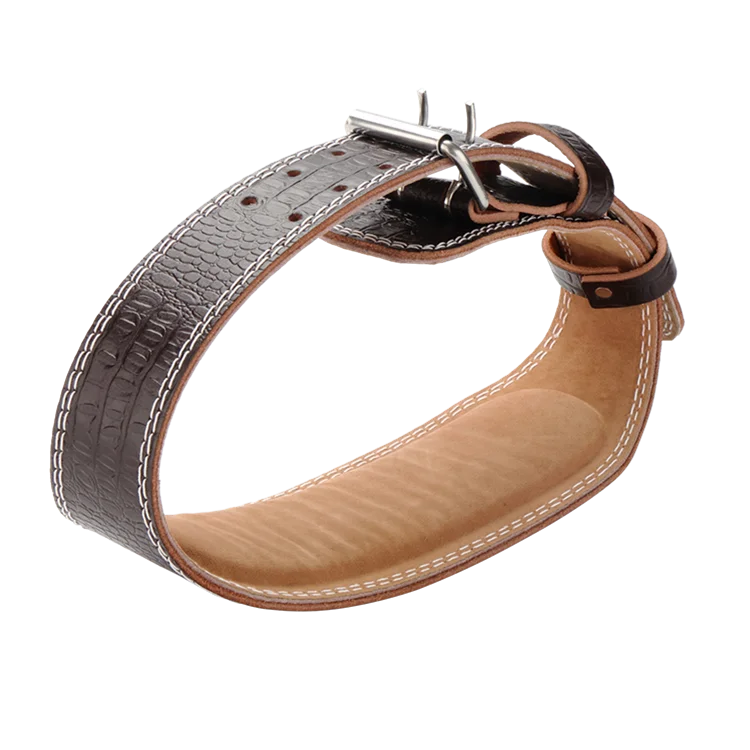 OEM Custom All Leather Stable Lower Back Support Gym Waist Slim Weight Lifting Belt Customized Printed Logo