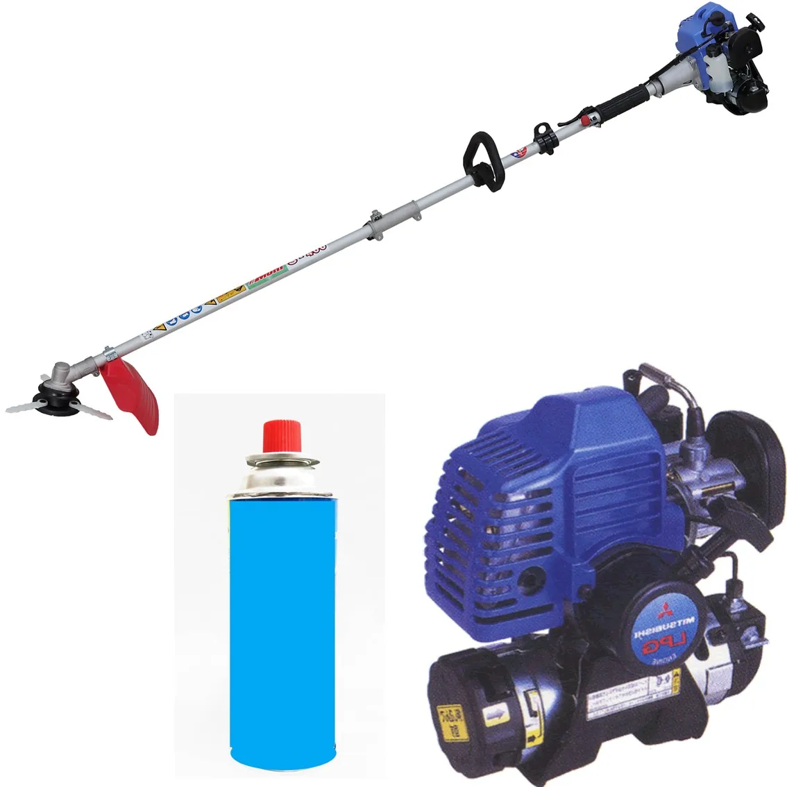 3 in 1 Multi Function Gas Brush Cutter Pole Hedge Trimmer Pole Saw Grass Trimmer Garden Tools