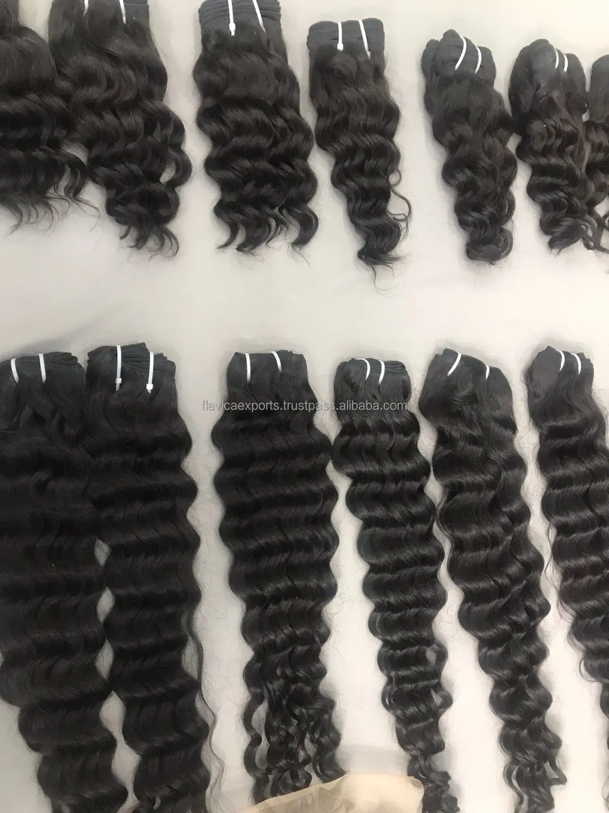 Direct India 12A Raw Indian Remy Weave Hair Machine Double Weft Unprocessed Quality Deep Wave Style Natural Straight Texture