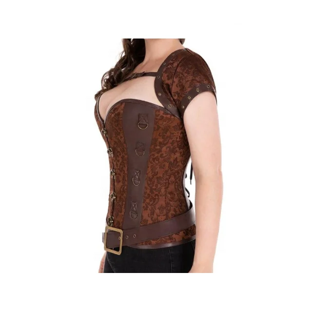 Premium Quality Zipper Over Burst Corset Top Made With Cow Skin Leather For Women Available In Low Prices
