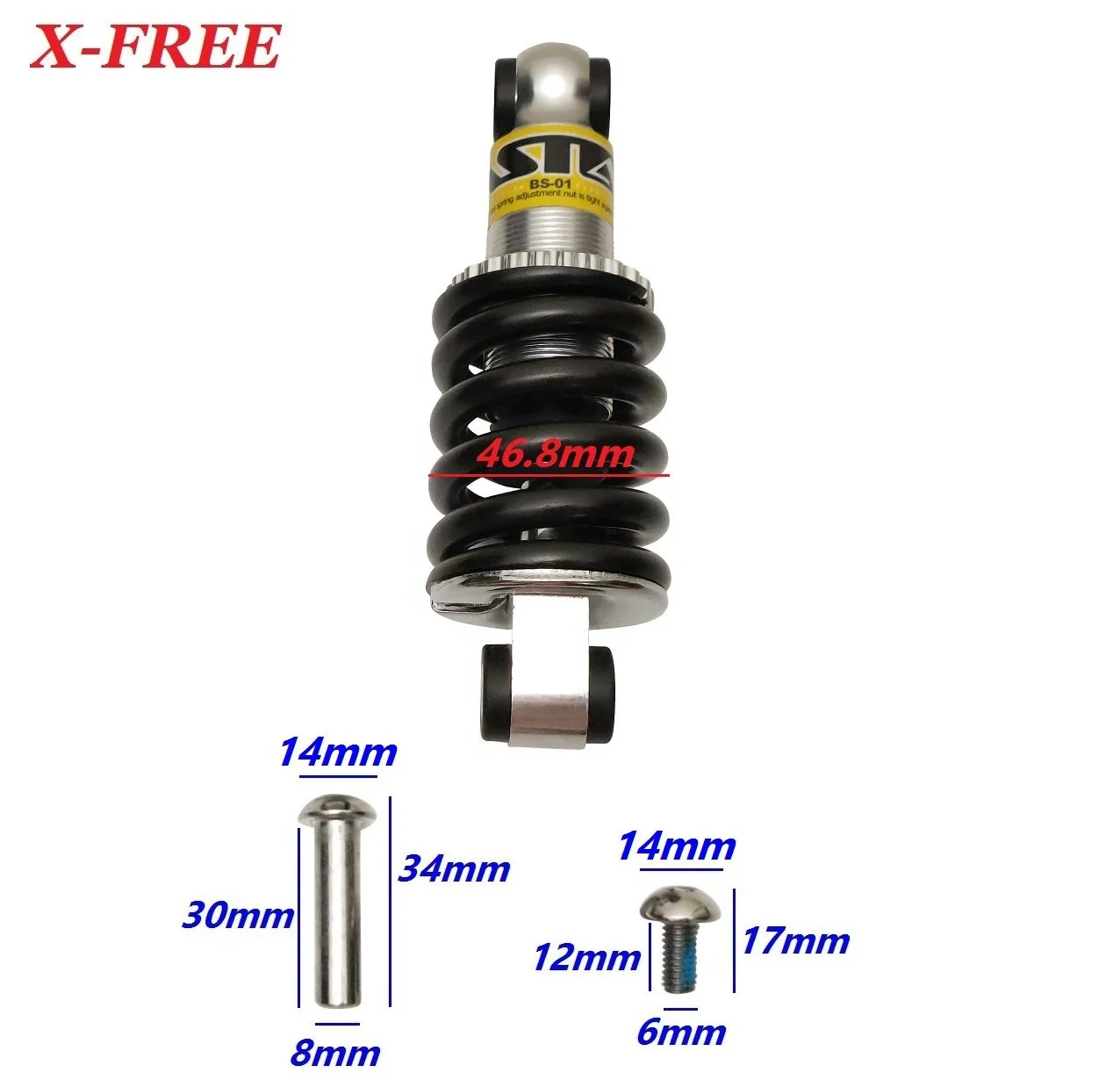 
X-FREE Bicycle shock absorber 125mm Central shock absorber for bicycle trolley frame B81-08 