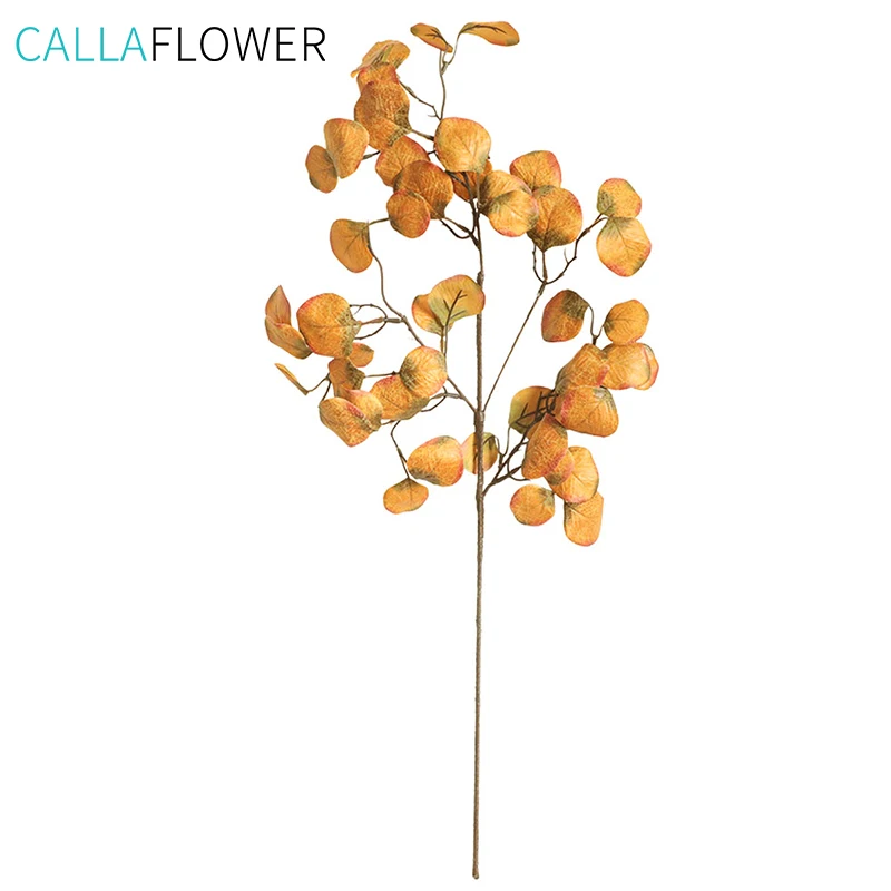 YC1044 Popular Artificial Flower Plant Artificial Leaves Fabric False Dried Eucalyptus Leaves For Wall Backdrop Decoration