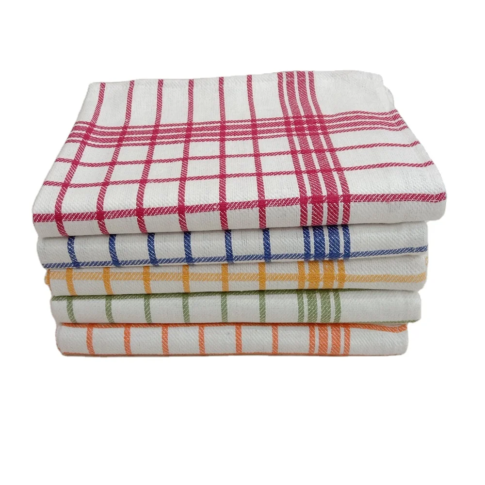 Wholesale 100% Cotton Yarn Dyed Check Design Kitchen Towel Tea Towel Dishcloth Cleaning Towels