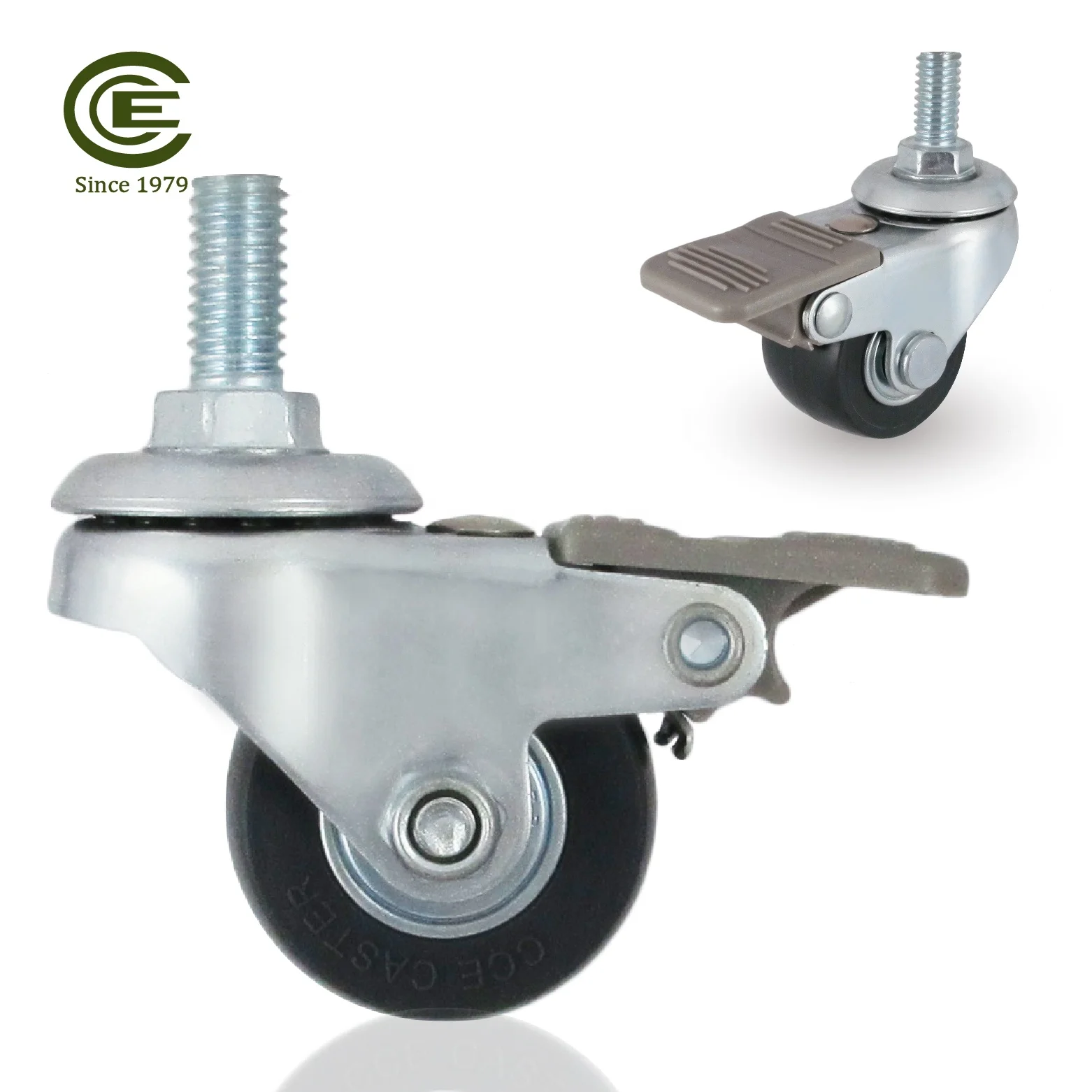  CCE Caster 1.5 Inch Swivel Light Duty Rubber With
