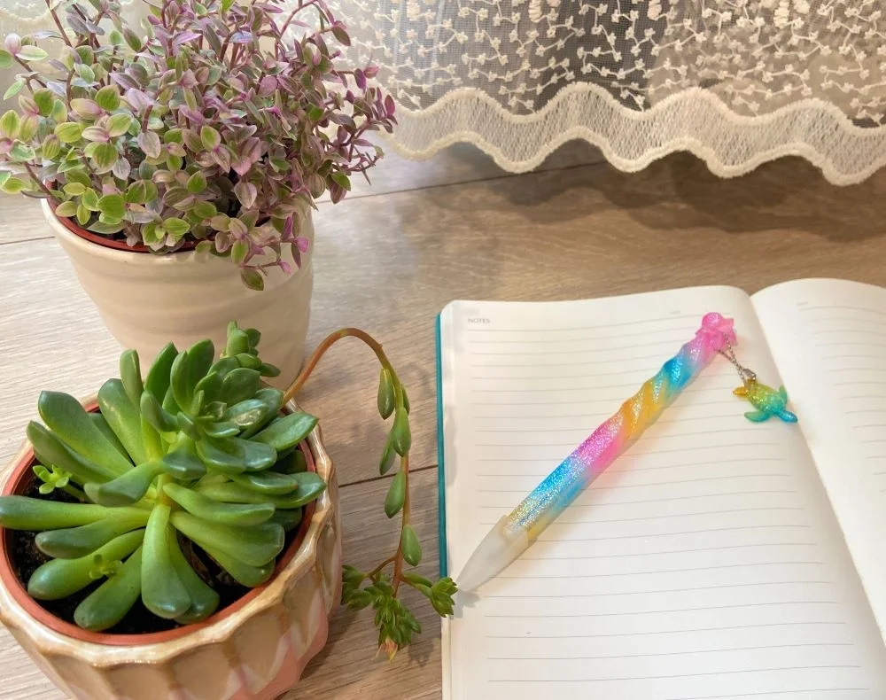 Cute Pens Satin Colored Pens with Glitters School Stationery Kids Gift Smooth Writing Pens