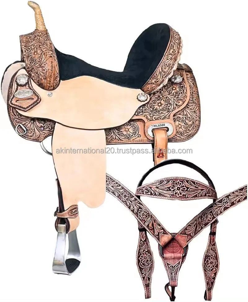 Best Selling Custom Logo Western Roping Leather Horse Saddle Beautiful for Horse Riding