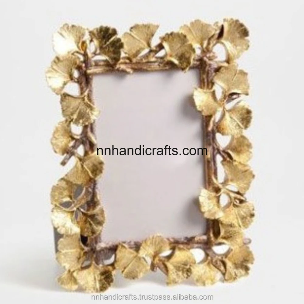 High Quality Aluminium Metal Nickel Plated Rectangular Embosed Floral Design Photo Frame Poster Frames Document Frames Clip Phot