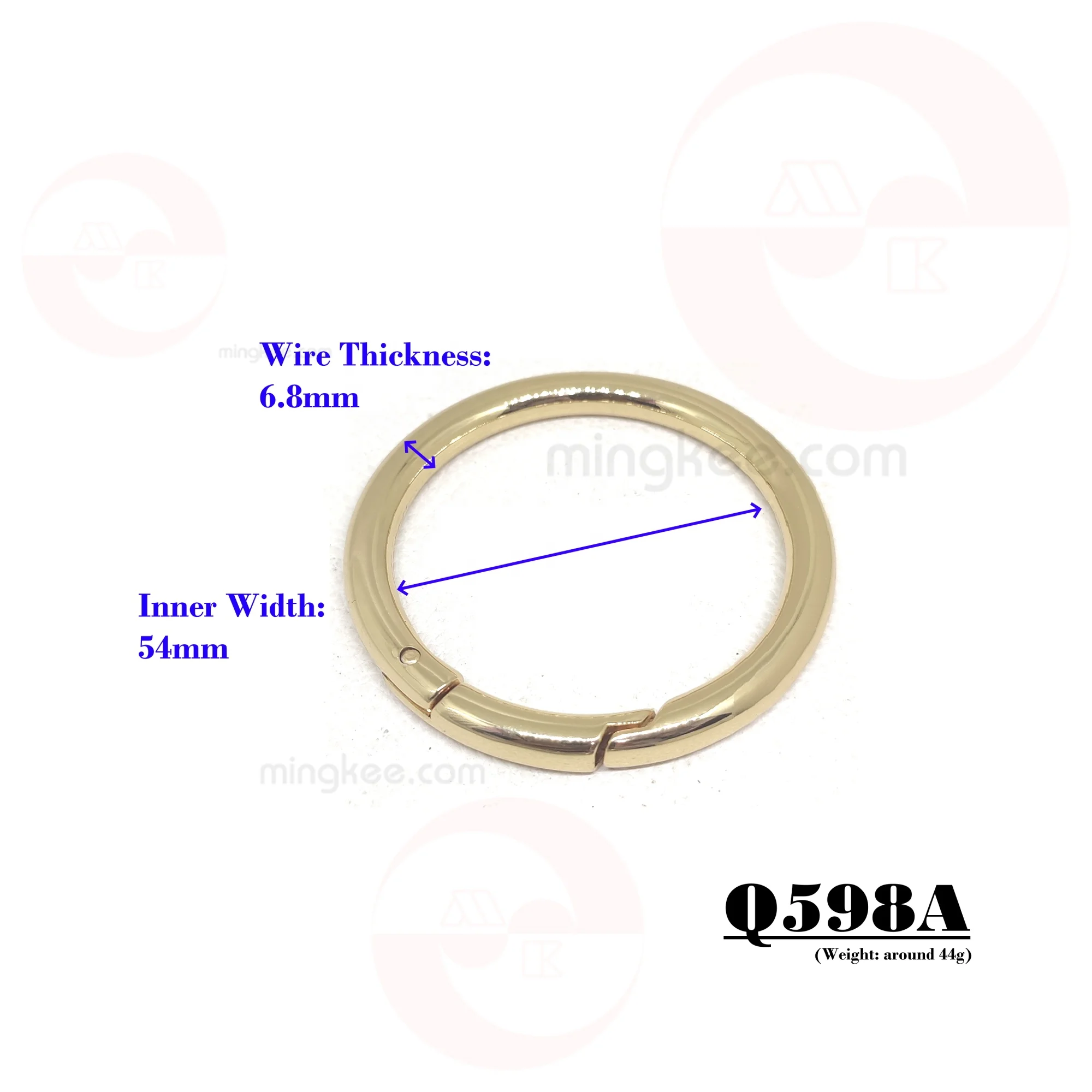 54mm Metal Zinc Alloy Handbag Bag Accessories Metal Parts O Circle Round Carabiner