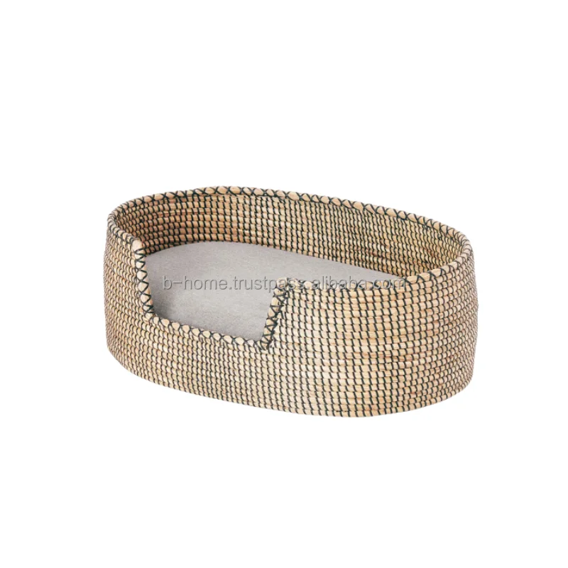 Кровать для собак кушетка с водостойким и успокаивающим матрасом кровать домашних животных от маленького до среднего размера мебель ручной работы из водорослей