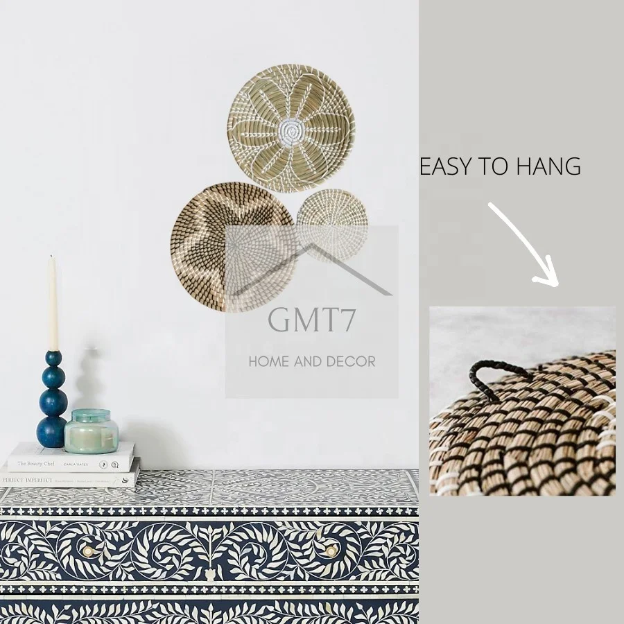  Новый товар Европейский стиль популярный тренд высокое качество сделано во Вьетнаме круглые настенные подвесные корзины декор в стиле бохо плоские