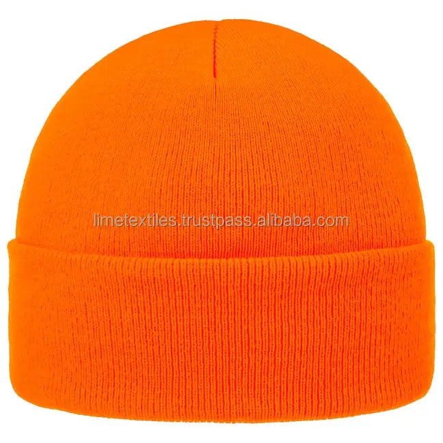 High Quality Winter Hat Embroidery Logo Knitted Beanies Hat / custom rainbow beanies with custom label