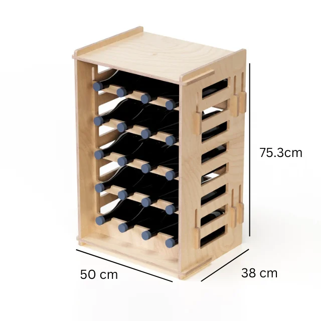Top Quality Free Standing Wooden Display Wine Rack 20 Wine Bottles Display Stand for Winery and Retail Shop