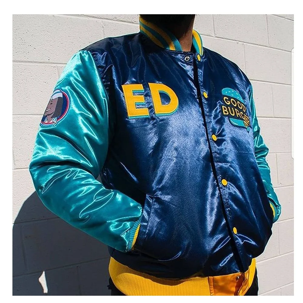 Custom Street Wear Bomber Jacket Fashion Sublimation Printed Satin 100% Polyester for Winter Woolen Fabric Embroidered Jacket