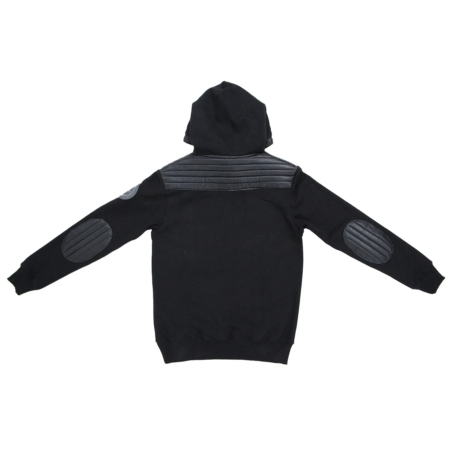  Индивидуальный дизайн OEM оптовая цена сделанный на заказ пуловер флисовая толстовка с кожаными нашивками