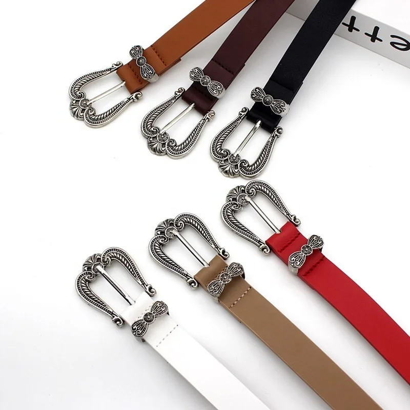High quality ladies belt fashion retro vintage pu leather belt women wholesale