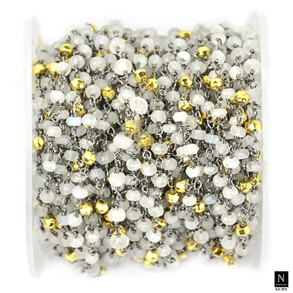 DIY Finding Green Onyx And Golden Pyrite Gemstone Rosary Chain Beads