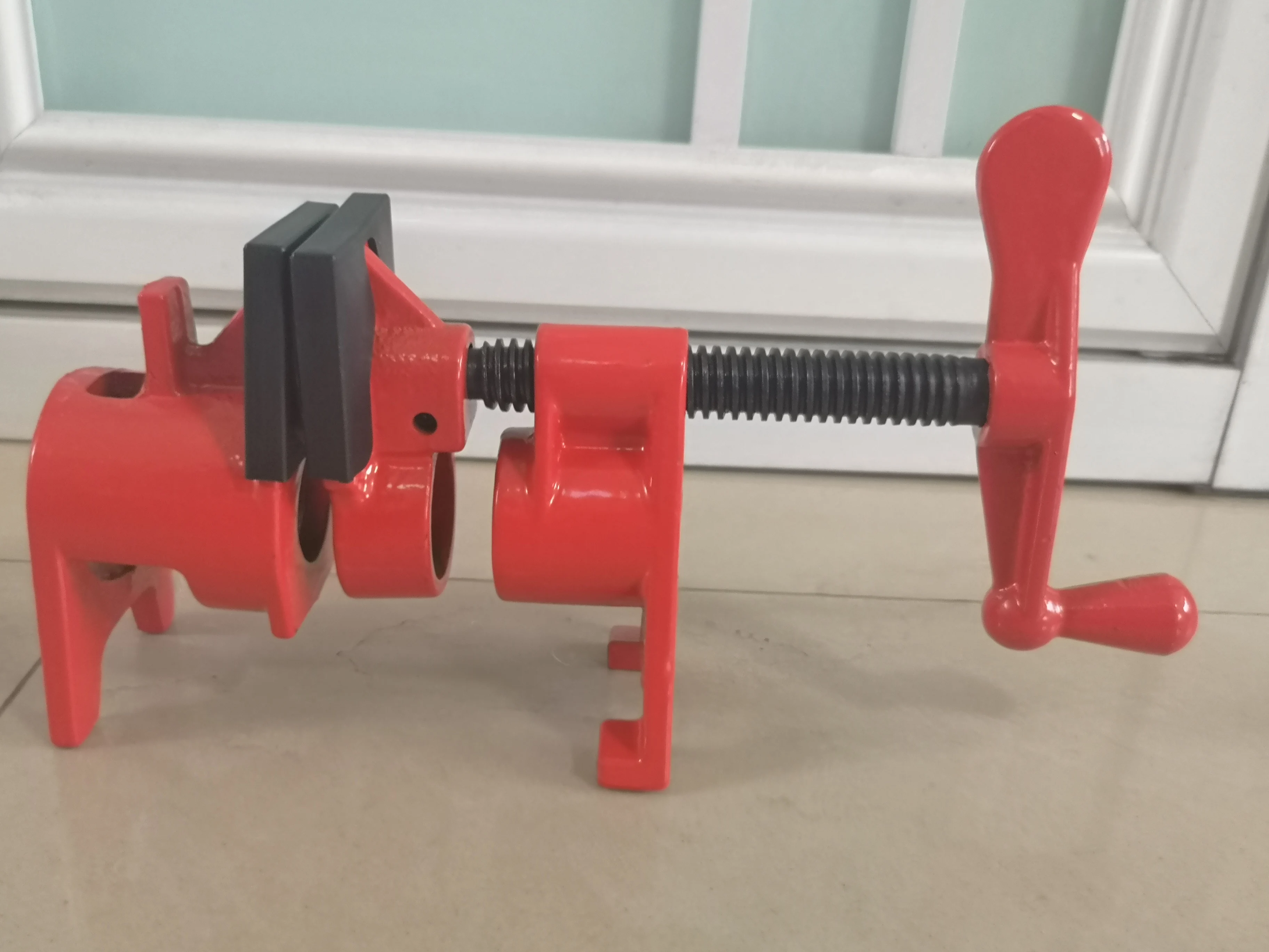 3_4 Inch Pipe Clamp With Leg Heavy Duty H Type Quick Release Woodworking Tools Gluing Pipe F Clamp Ductile Iron