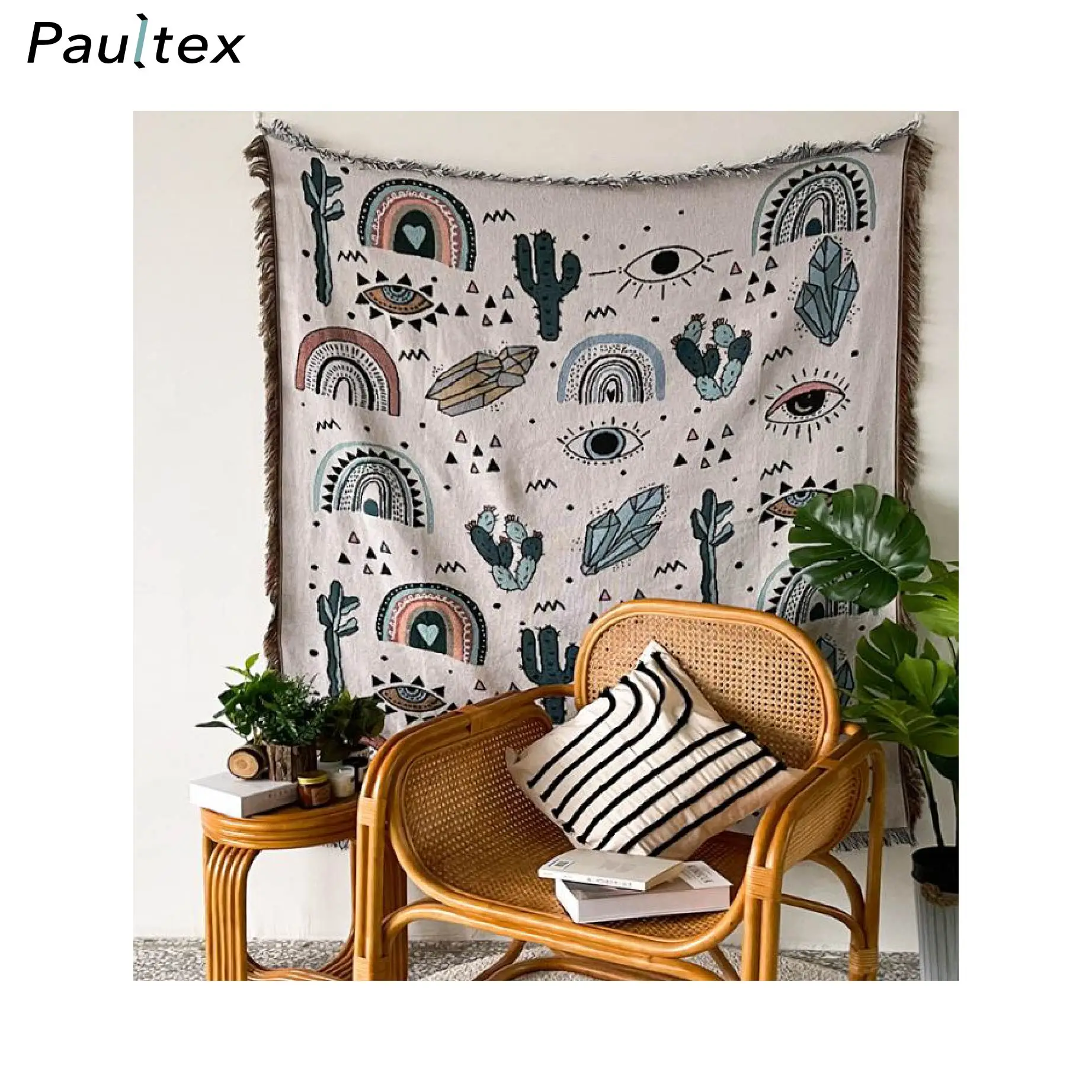 Hot Trendy Personalized Creative Sofa Knitted Tapestry Custom Logo Blanket