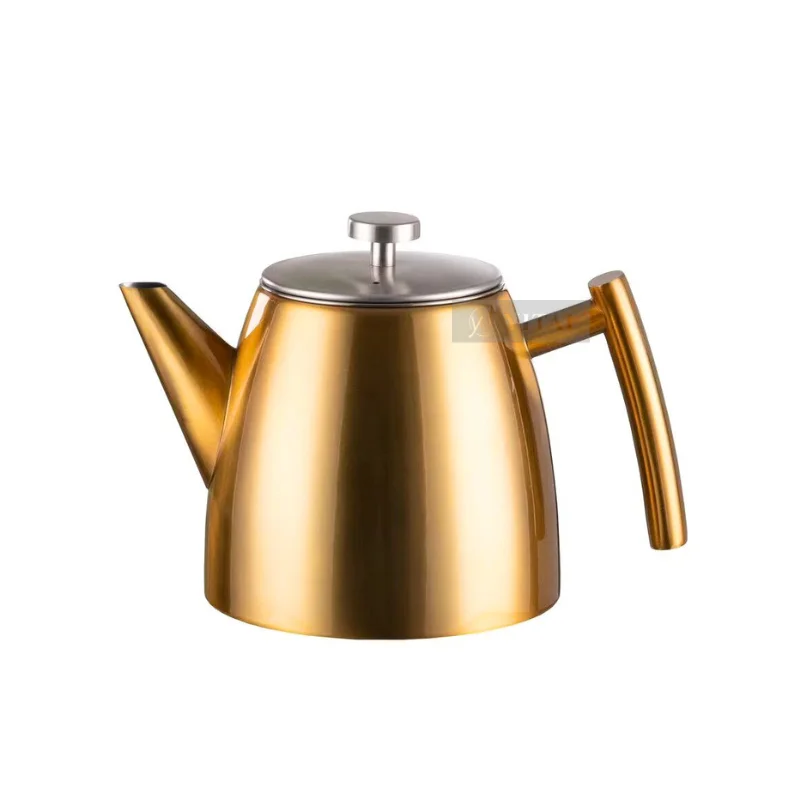 YITAI Factory Stainless Steel Gold Copper Color Double Wall Wholesales Chinese Teapot With Infusers