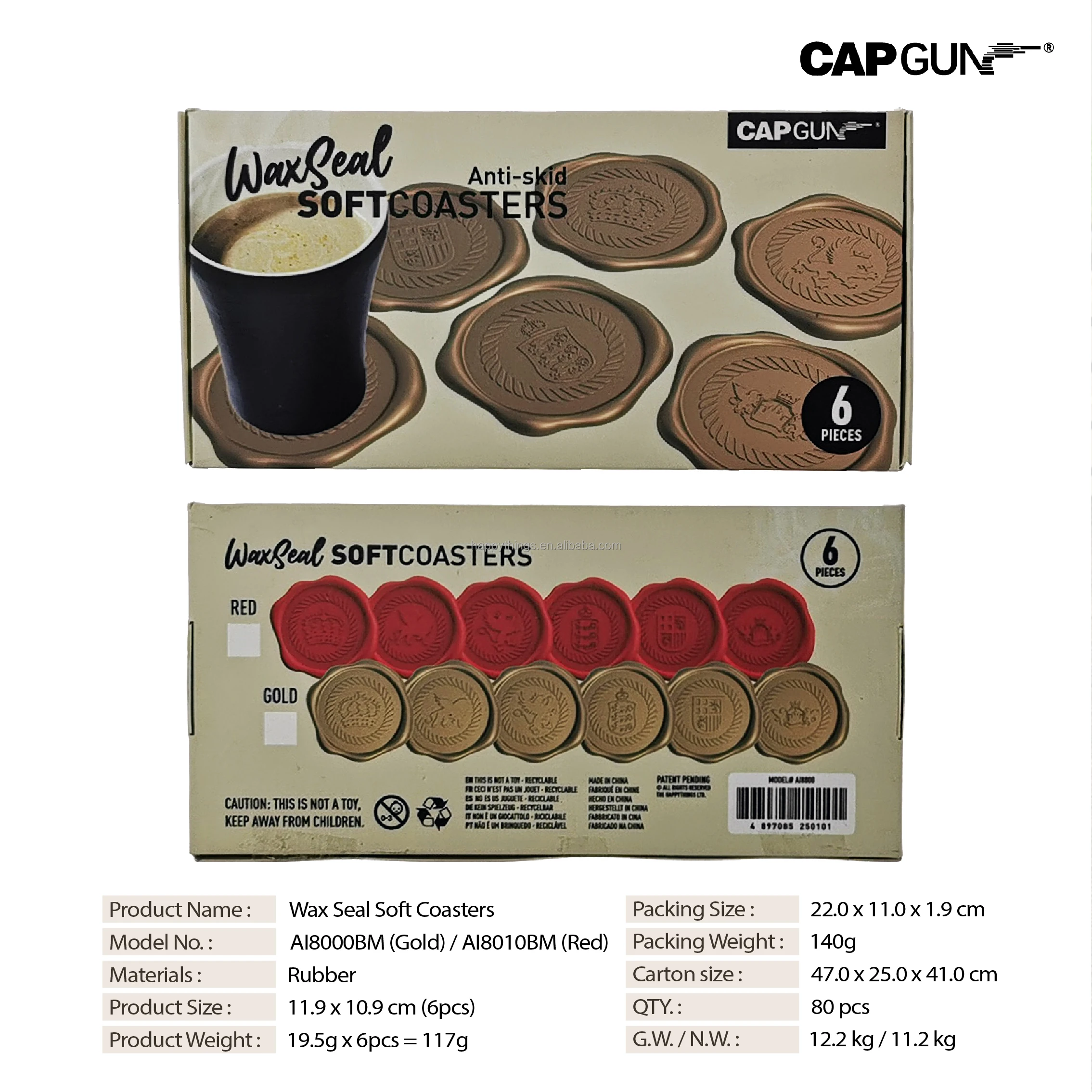 Low MOQ Kitchen gadget Classic Wax Seal Rubber Beer Tea Drinking Cup Coaster