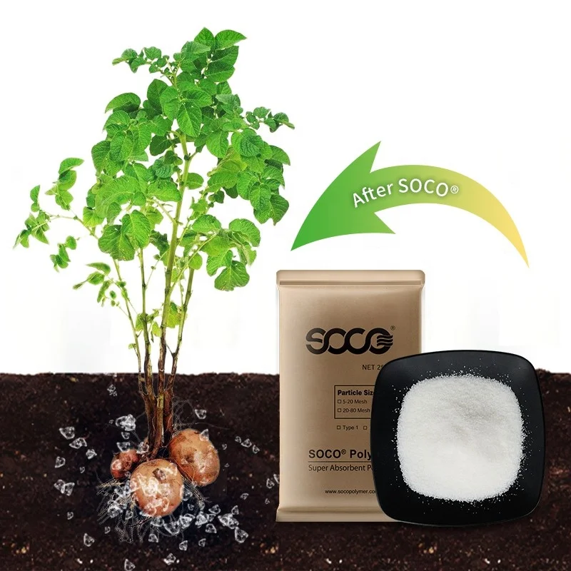 SOCO Polymer sap potassium polyacrylate price Water Jelly Polymer For Mine Ecological Restoration