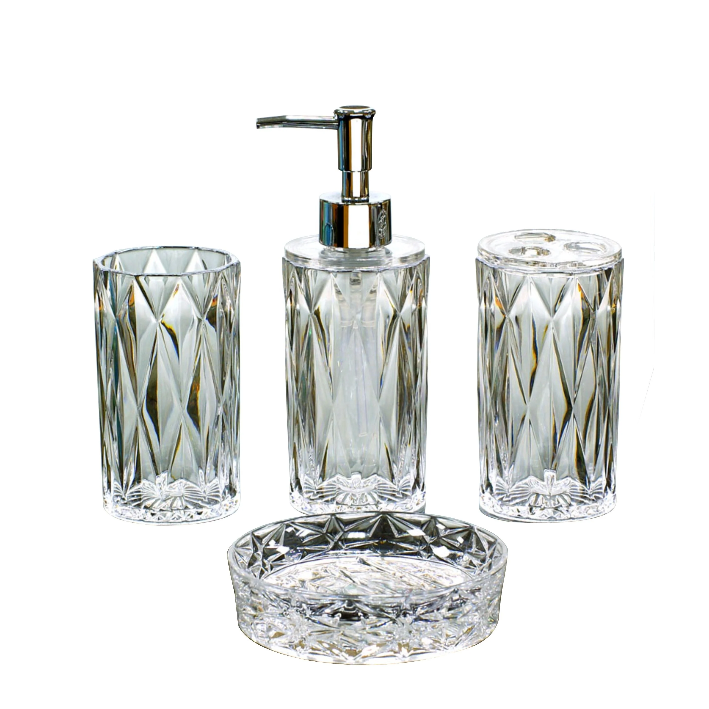 Clear Acrylic Bathroom Accessories Set