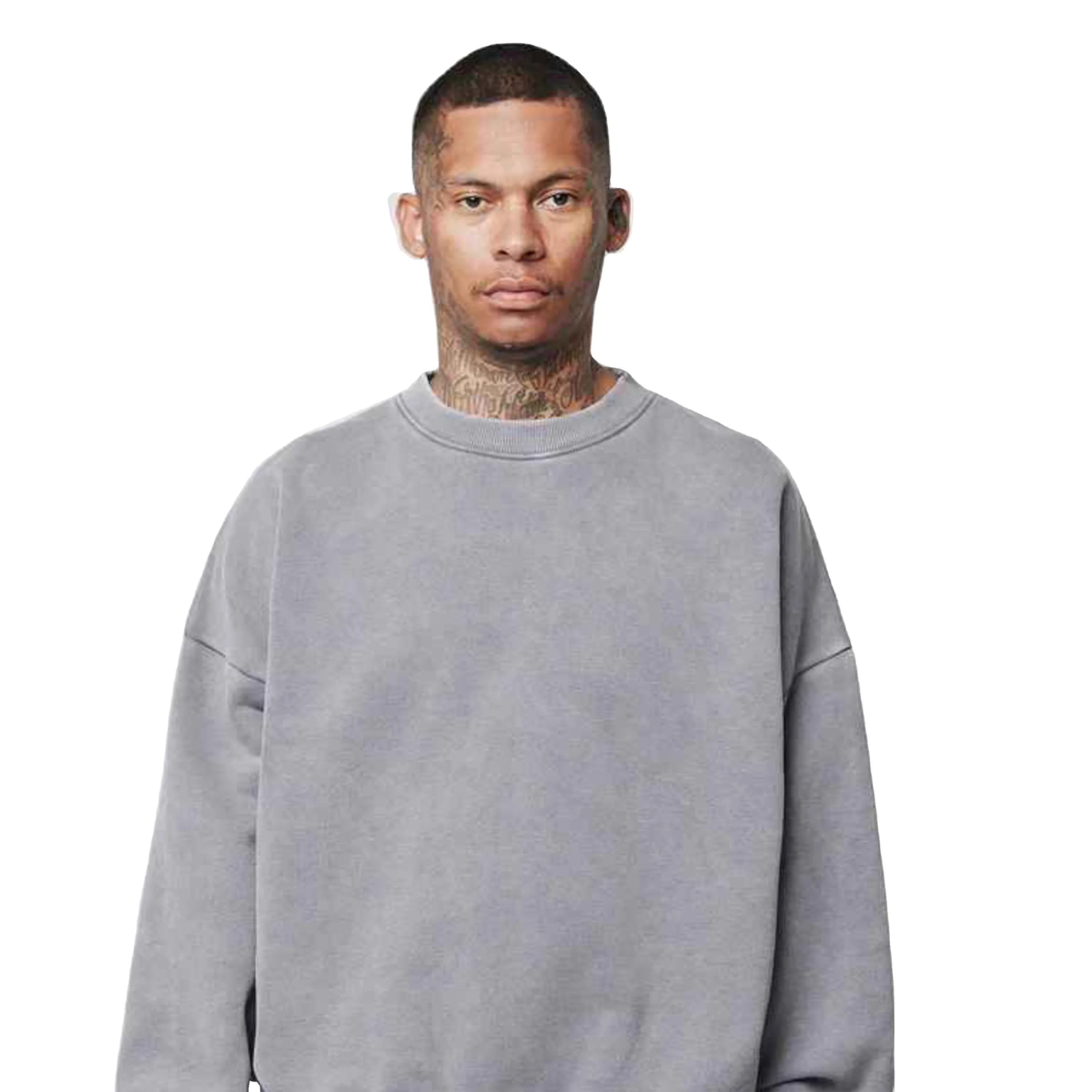 OEM High Quality Oversized Heavyweight Breathable Warm Knit Sweater Lambswool Wool Mens Sweaters Mens Crew Neck Sweaters