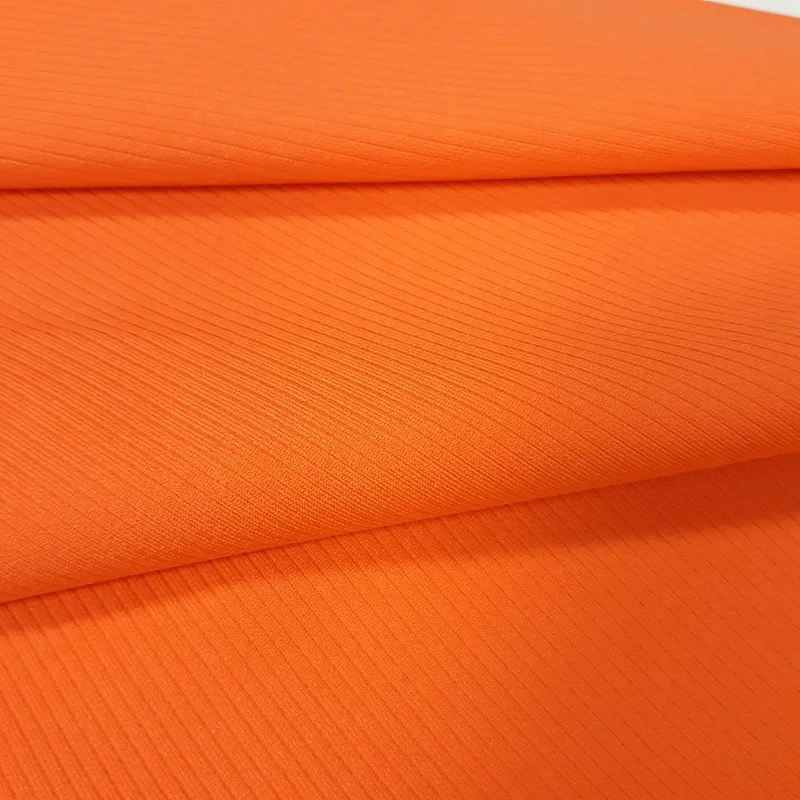 
Recycled stripe knit stretch polyester fabric made from ocean recycled plastic bottle 