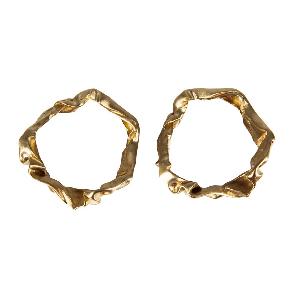 Роскошное Латунное матовое кольцо для салфеток набор из 2 предметов дома и отеля декоративное свадебное украшение с матовой золотой текстурой