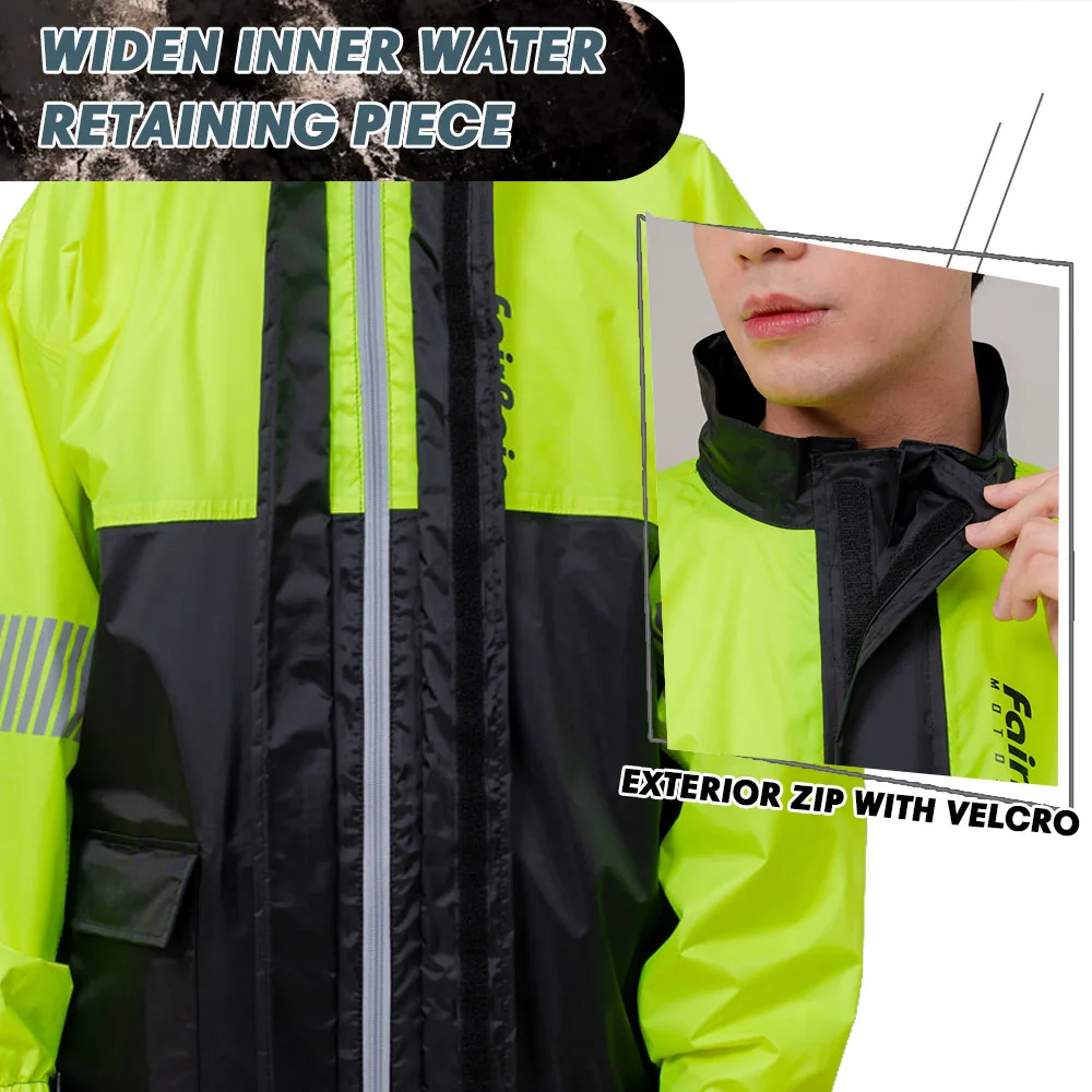 Custom Night Hawk Fashion Motorcycle Rainproof Windproof Rain Coat Waterproof Motorcycle Suit Water Proof Rainsuit