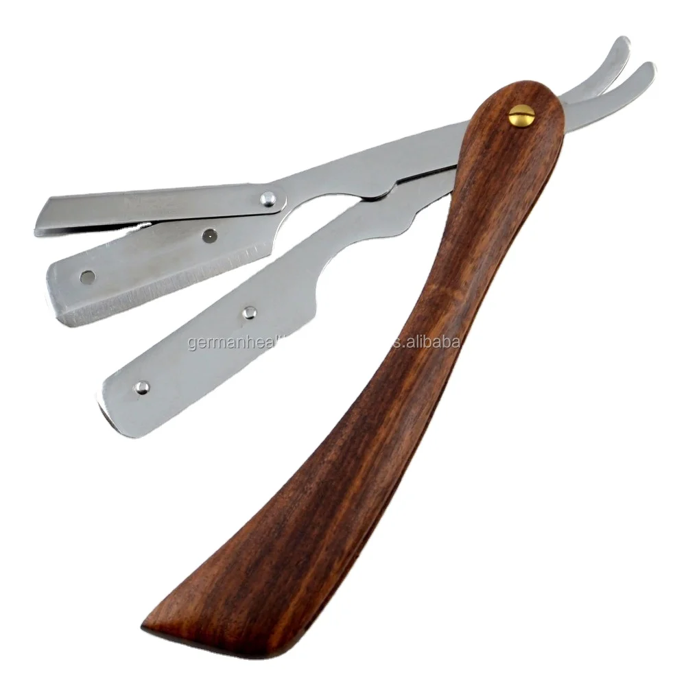 Wooden Handle Straight Blade Razor Disposable Barber Razor Shaving Custom Barber Razors