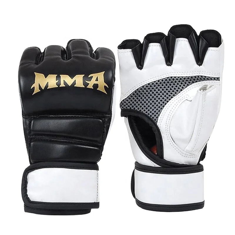 High Quality Custom Manufacturer Half Fingers Leather MMA Gloves for Training Custom Grappling Gloves