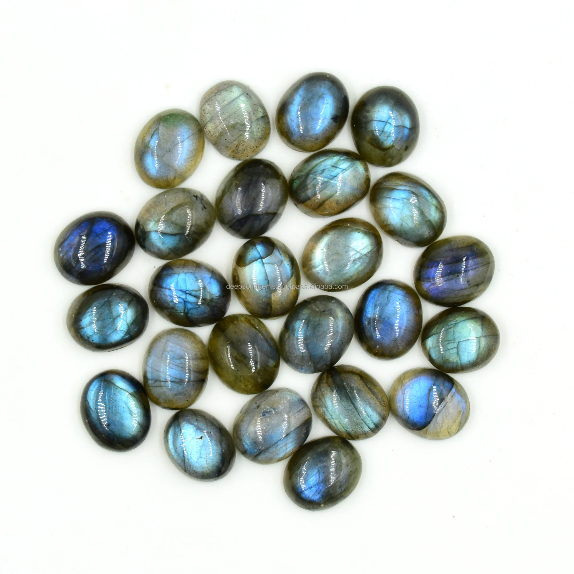 Natural Labradorite Oval Cabochon, Smooth Flat Back Gemstone Cabochon For Jewelry, Multi Flash Labradorite Stone