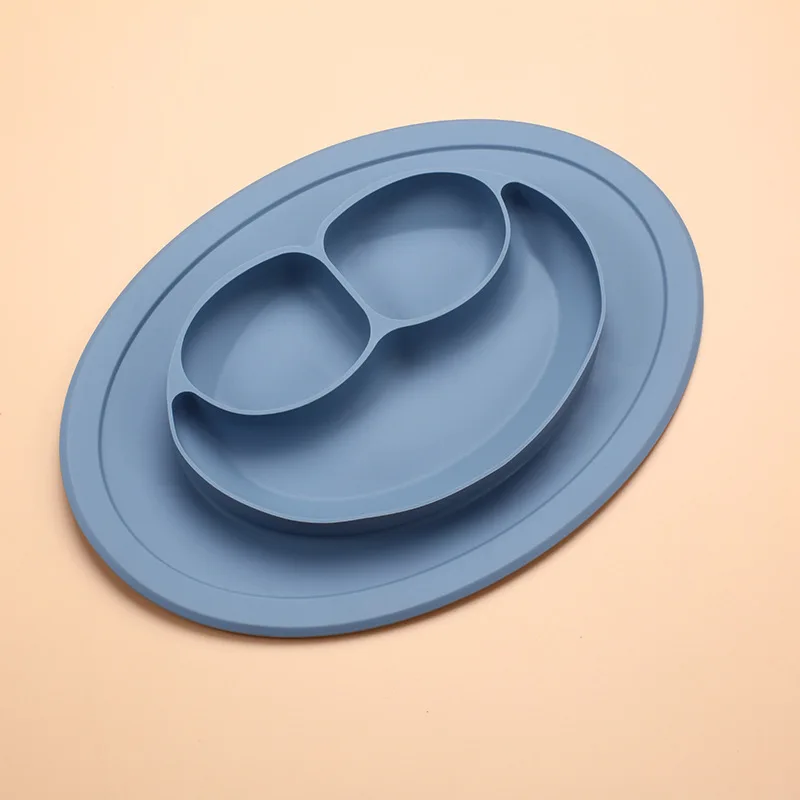 Suction Plates for Baby SiliconeToddler Plates Divided Plates with Suction BPA-Free Microwave Dishwasher Safe