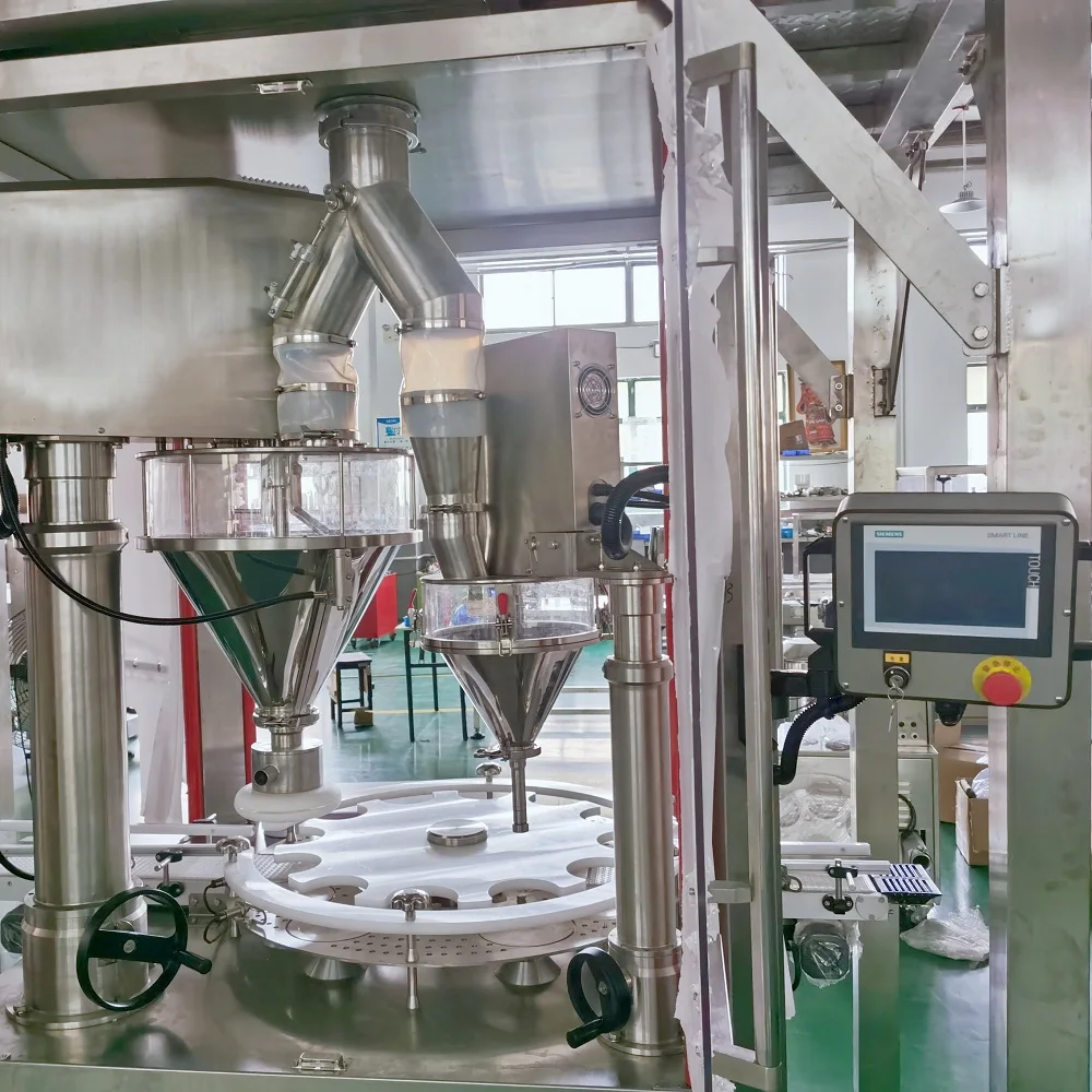 12 Stations Automatic Rotary Auger Capsule Protein Powder Filling Machine