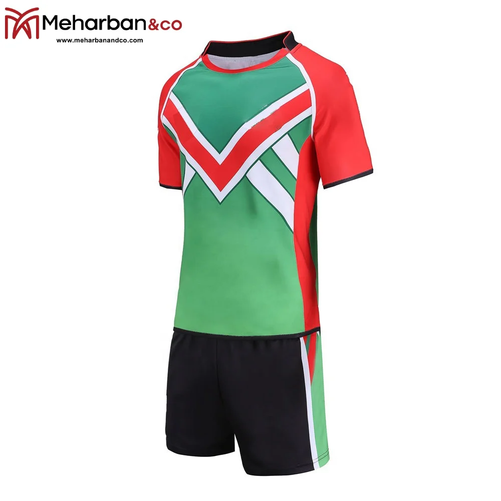Custom Wholesale Sports Men Rugby Jersey shirt and shorts sets for men OEM Service Sublimation rugby league set