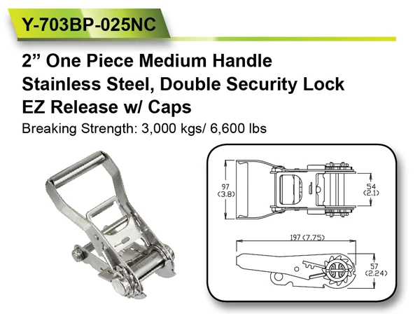 2 Inch Truck Motorcycle Atv Tie Down Stamping Tension Strap Belt Steel Ratchet Buckle