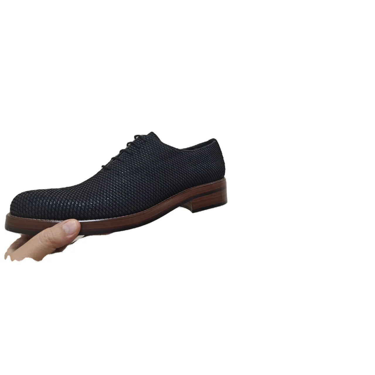 Italy Fair 2024 Thick Sole Platform Men Shoes Black Colour Woven Leather Men Shoes New Style Pure Leather Men Night Shoes From