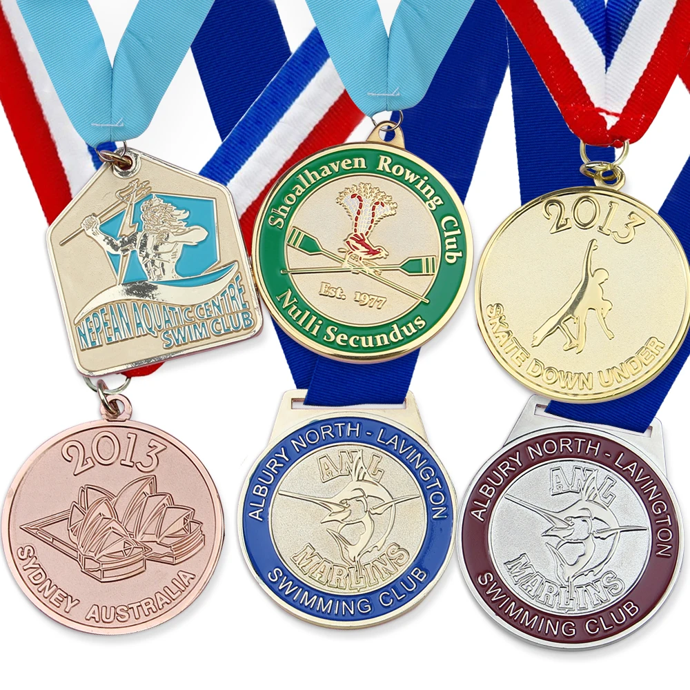 Customized Factory Price 3D Honor Award Medals Fabric Ribbons Sports Medals and Trophies