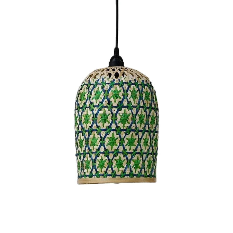 Floral Pattern Bamboo Lampshade Handmade Wooden Lampshade Pendant Ceiling Shade Hanging Light Table Shade Standing Light