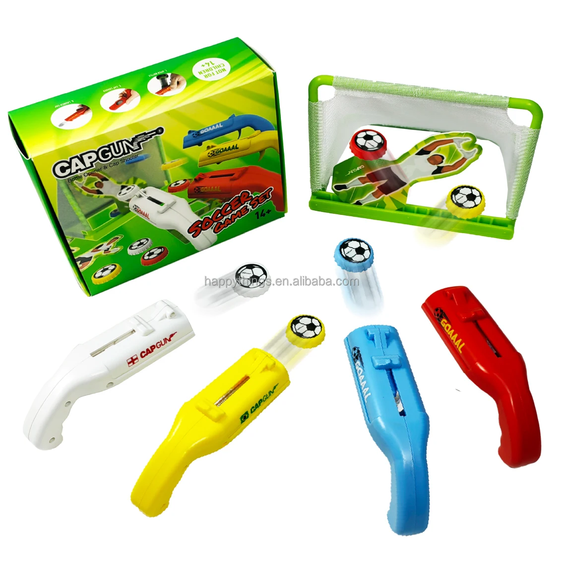Novelty Cap Gun Bottle Opener Funny Football Drinking Game Beer Table Soccer Board Game Set