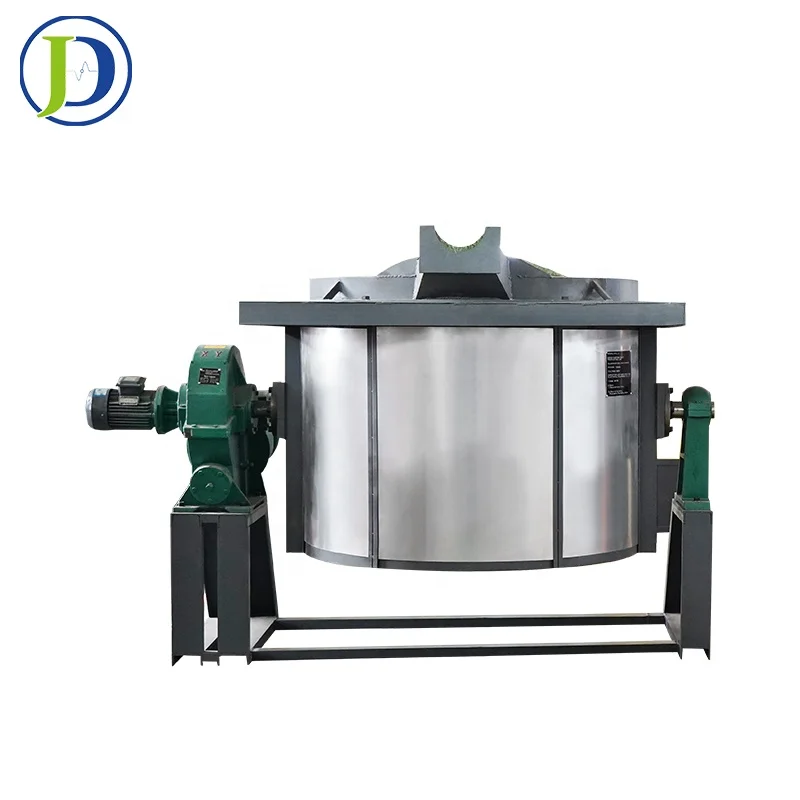 Judian 250KG 500KG capacity high efficiency electric machine scrap recycling aluminum cans melting induction tilting furnace