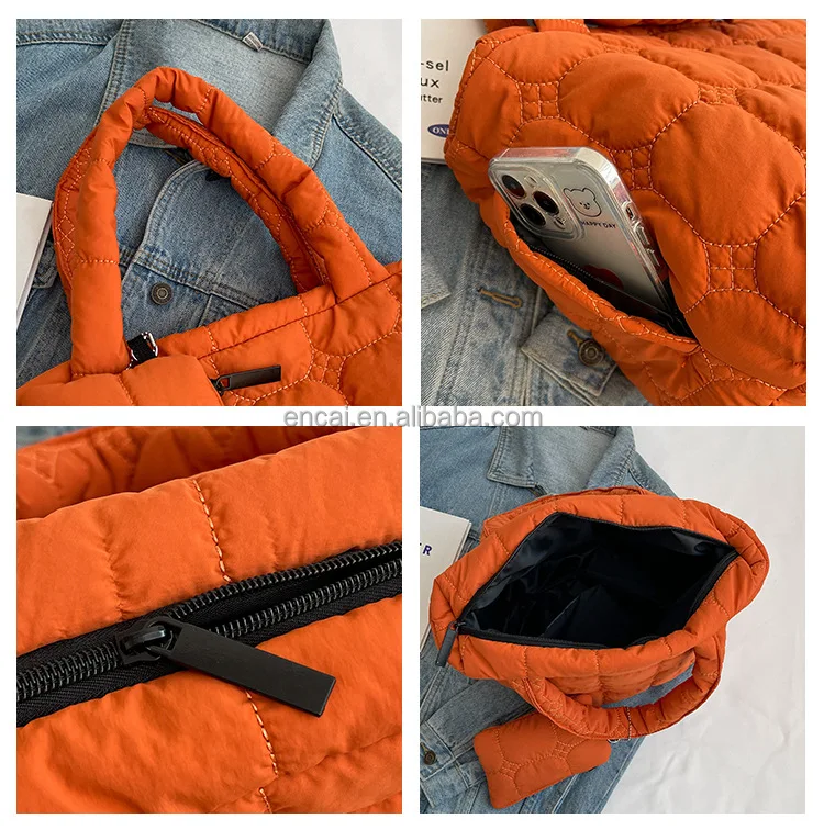 Lattice Puffer Quilted Shoulder Bag for Women Puffy Bubble Tote Bag Lightweight Cloud Handbag Padded Soft Purse