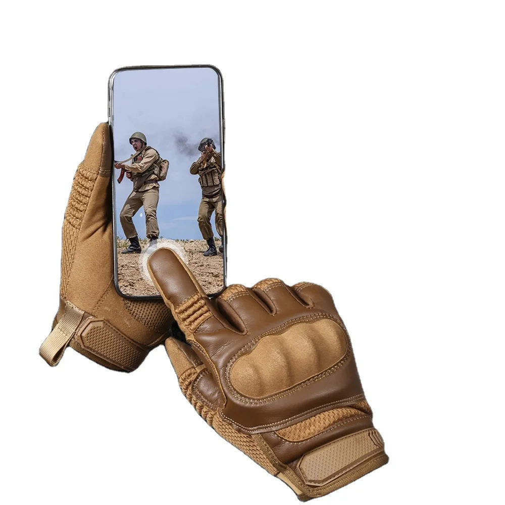 Custom Logo Unisex Hard-Protect Full Finger Gym Sports Motorcycle Glove Cycling Racing Gloves